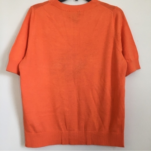 Twiggy London Orange Lobster Graphic Short Sleeve Crew Neck Knit Sweater Top - Picture 2 of 15